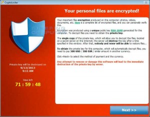 CryptoLocker payment program screencap.